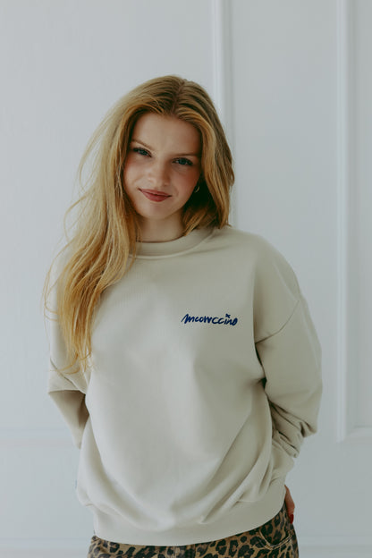 Meowcinno - Oversized Sweatshirt - Creme