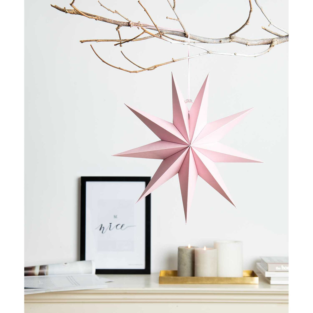 Papierstern - Rosa - 28cm