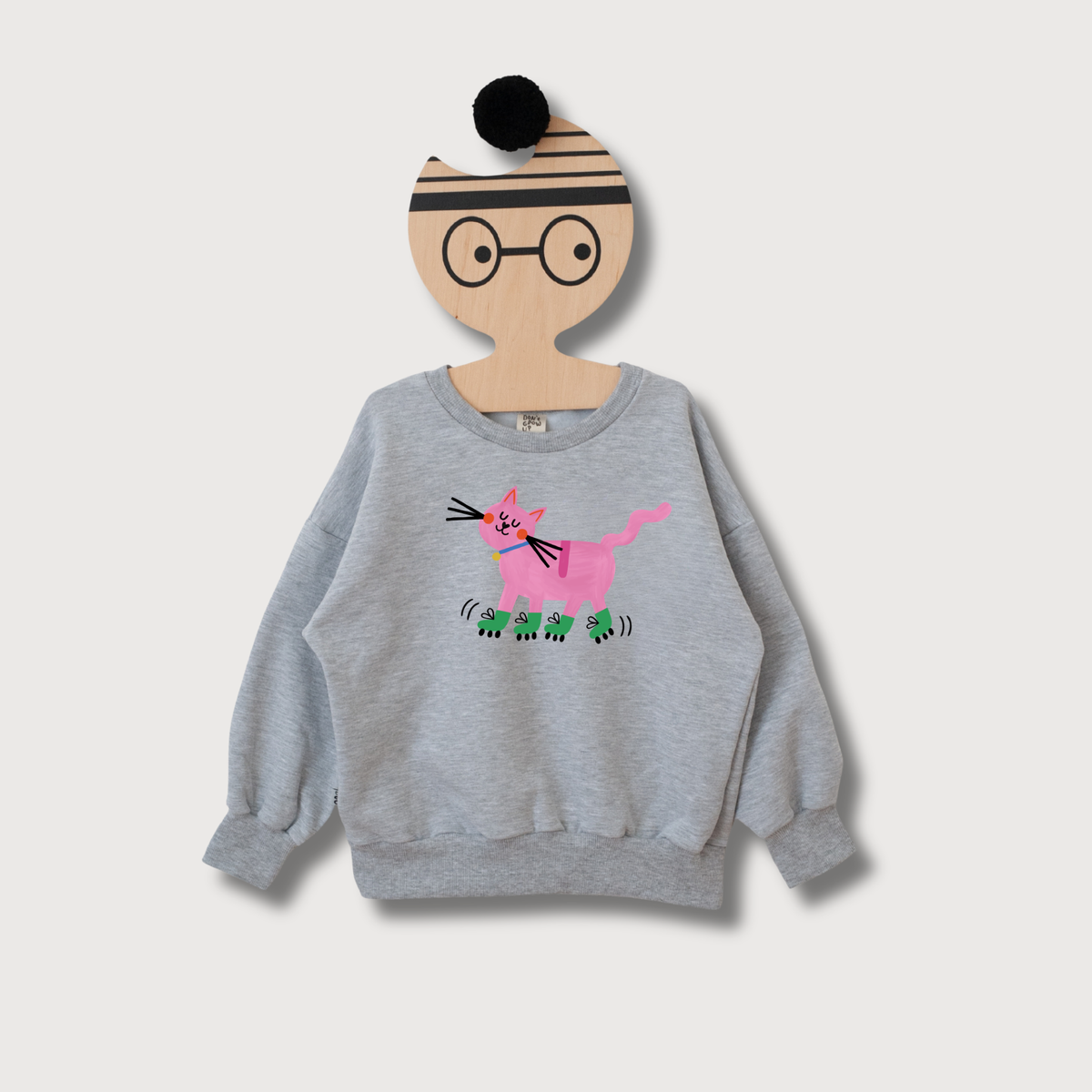 KATZE AUF INLINERN - GRAU MELIERT - SWEATSHIRT