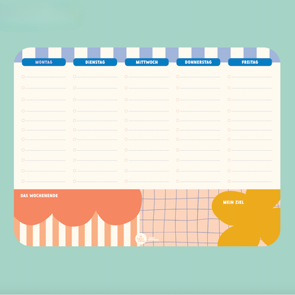 MAGNETISCHER WOCHENPLANER - BLAU + ORANGE