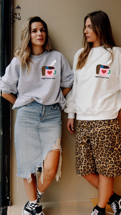 ERWACHSENEN SWEATSHIRT- COFFEE LOVERS AUF CREME (LIEFERUNG CA. 14 TAGE)