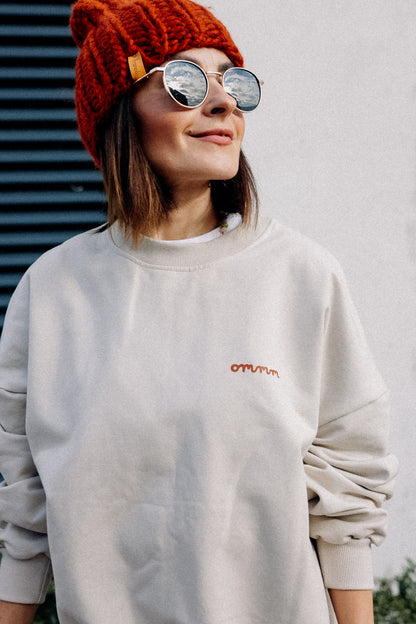 BIG YOGA AUF CREME - ERWACHSENEN SWEATSHIRT