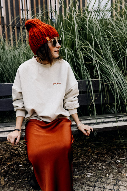 BIG YOGA AUF CREME - ERWACHSENEN SWEATSHIRT