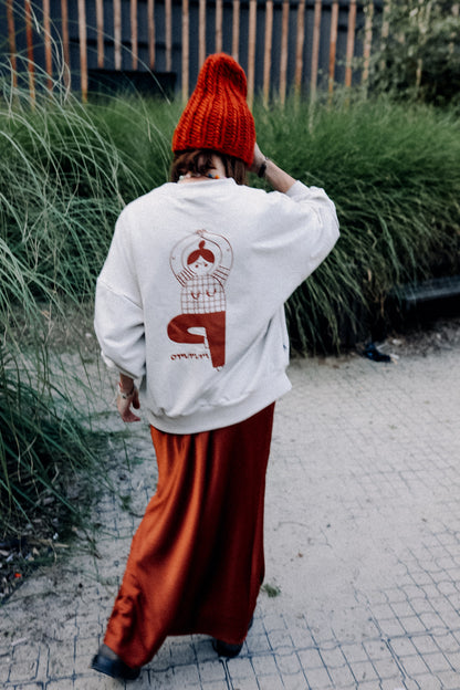 BIG YOGA AUF CREME - ERWACHSENEN SWEATSHIRT