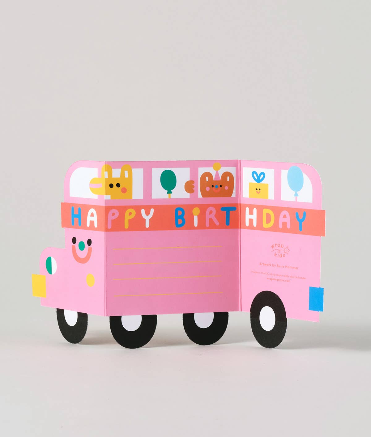 Ausklappbare Kindergeburtstagskarte „Birthday Bus“