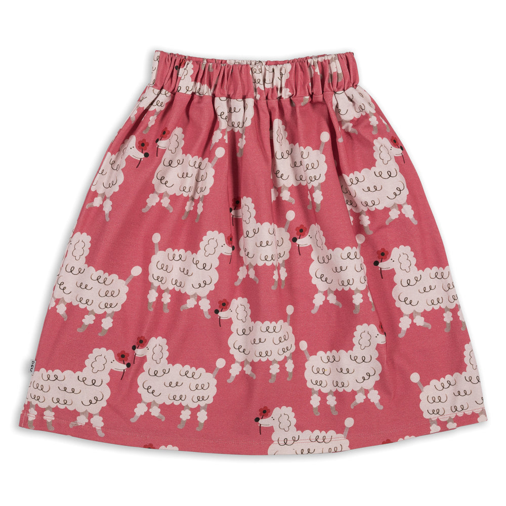 POODLE ON PINK MIDI SKIRT