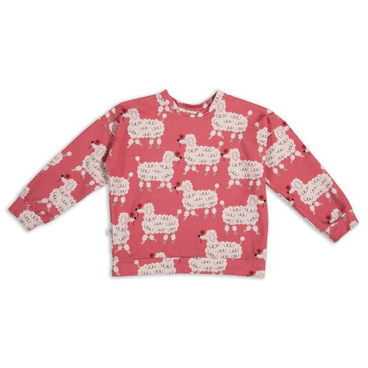 PUDEL AUF PINK SWEATSHIRT