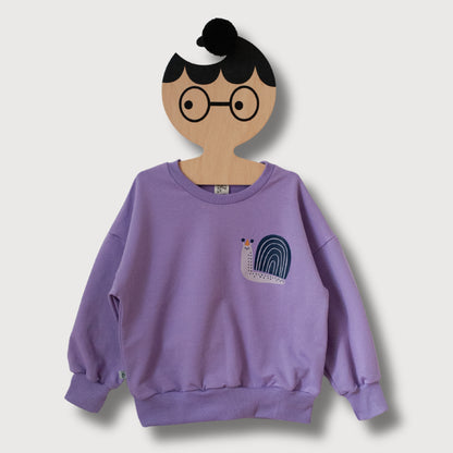 KIDS SWEATSHIRT - SNAIL ON BLUE
