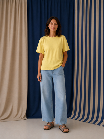 UNI GELB  - ERWACHSENEN BOXY SHIRT