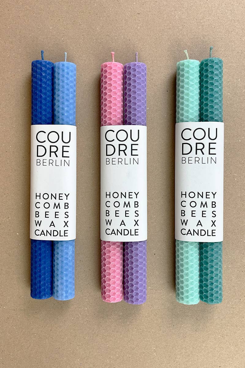 BIENENWACHSKERZEN - ROSA + LILA