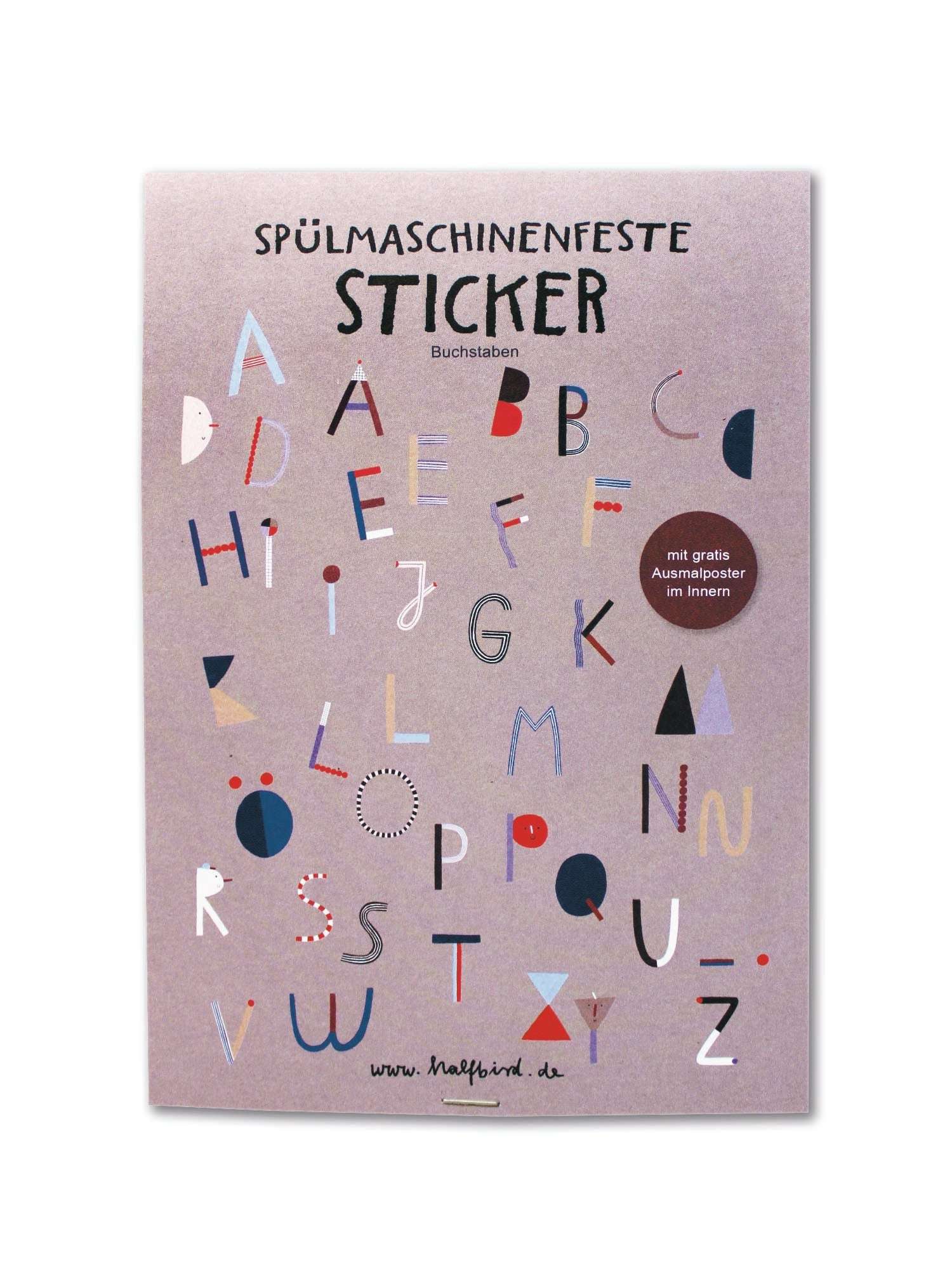 Spülmaschinenfeste Sticker "ABC"
