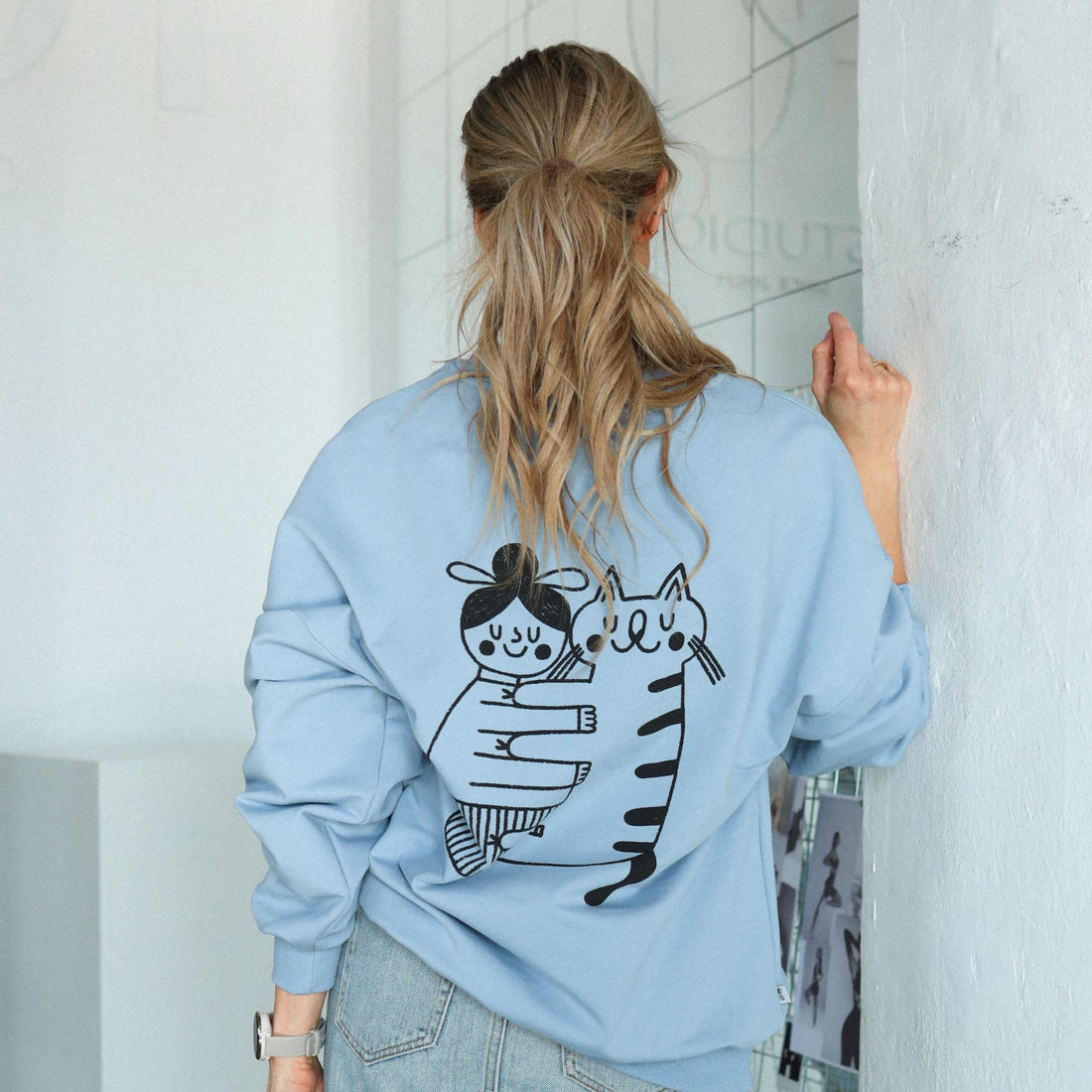 CAT LOVER - SWEATSHIRT - HELLBLAU