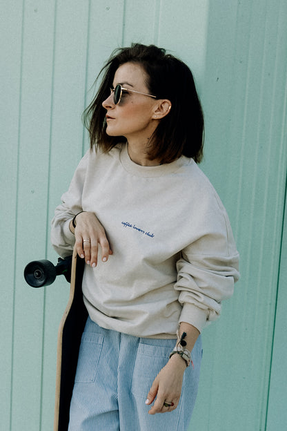 BIG COFFEE LOVER AUF CREME - ERWACHSENEN SWEATSHIRT