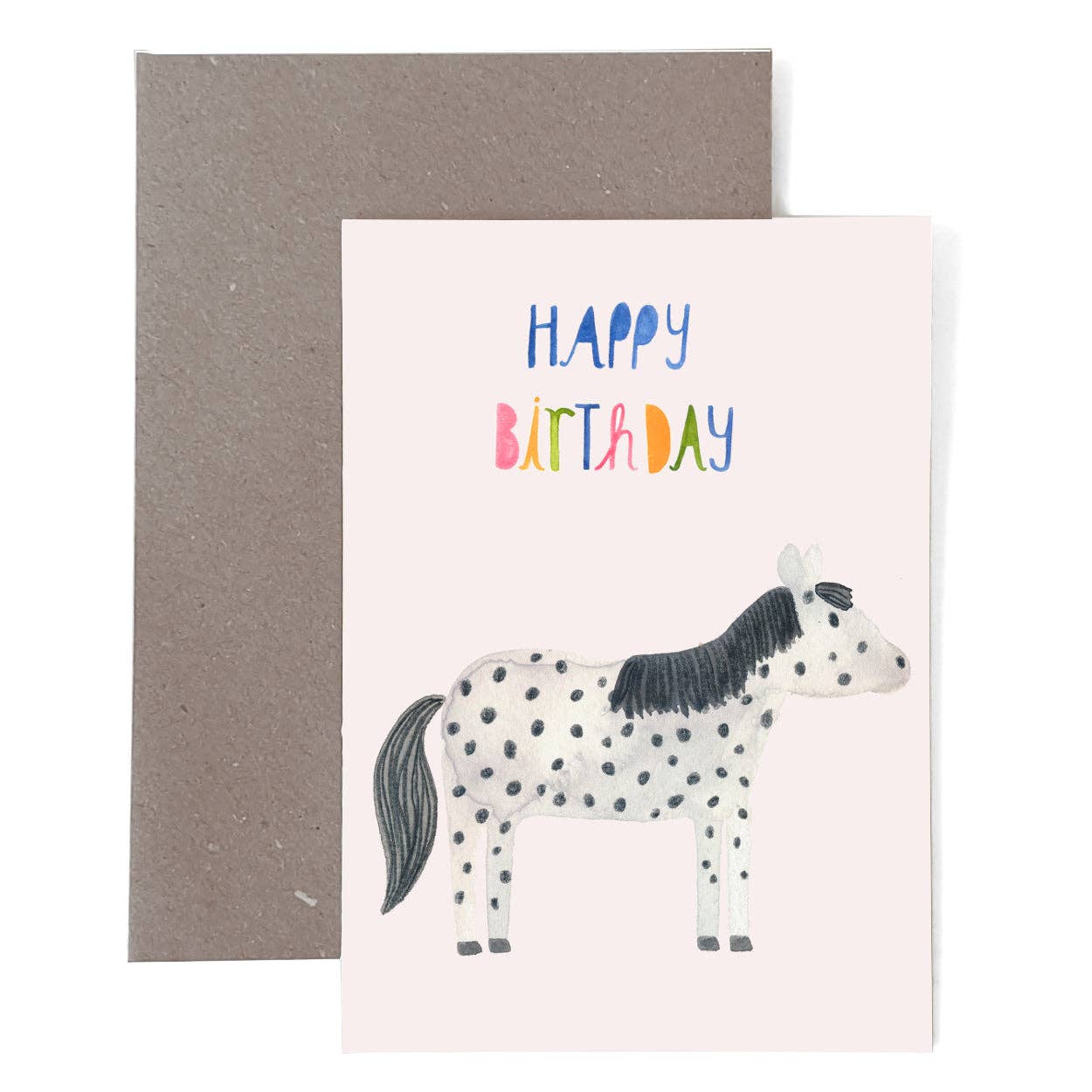 HAPPY BIRTHDAY PFERD - KARTE + UMSCHLAG