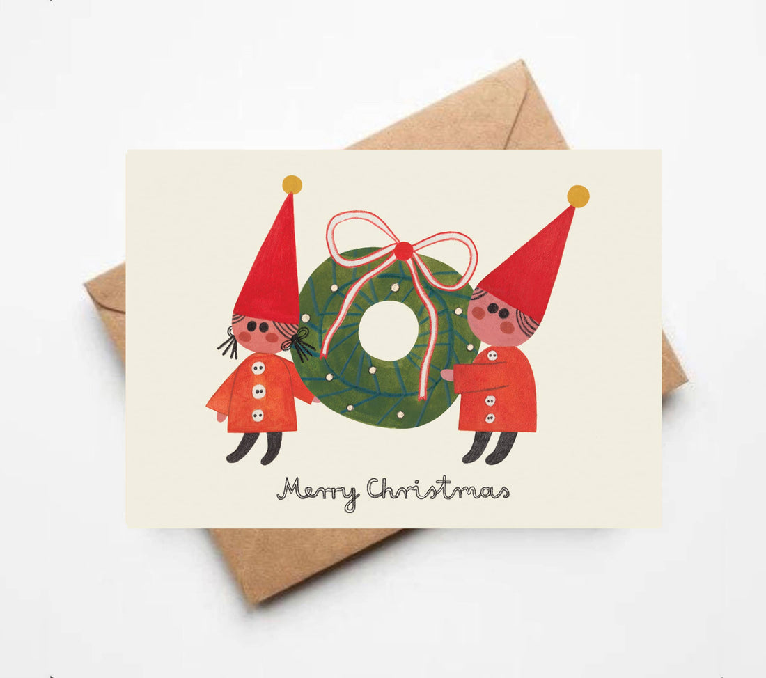 WEIHNACHTSWICHTEL NUMMER 1 - KARTE + UMSCHLAG