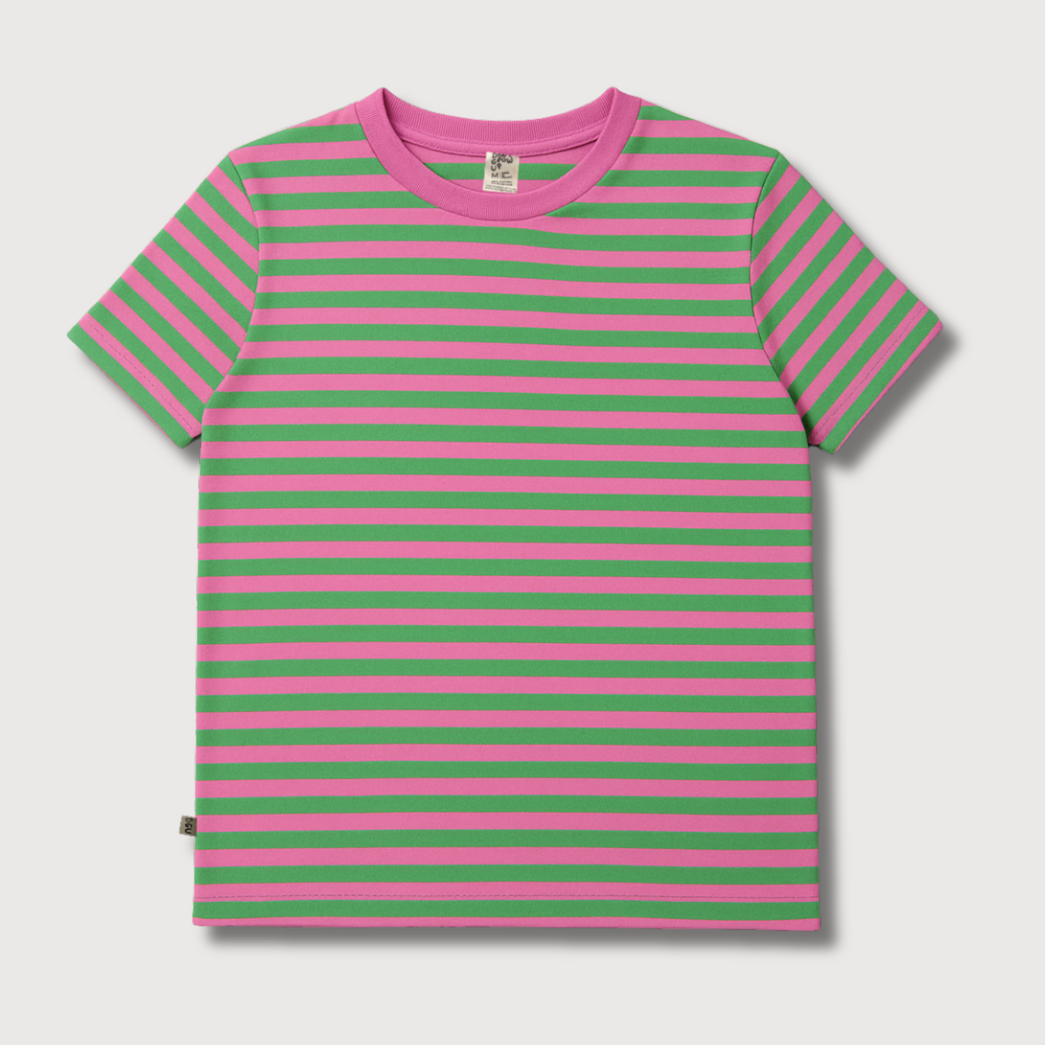 STREIFEN GRÜN + ROSA -  ERWACHSENEN T-SHIRT (ANFERTIGUNG CA. 14 TAGE)