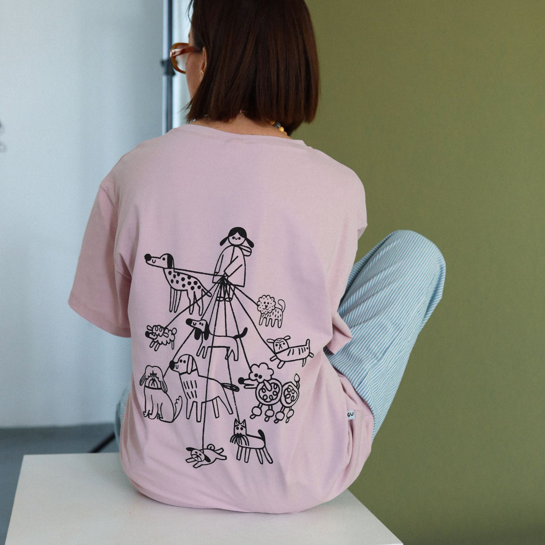 DOG LOVER - BOXY T-SHIRT - ROSA