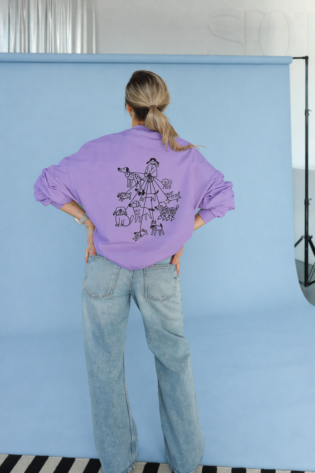 DOG LOVER - OVERSIZED SWEATSHIRT - LILA