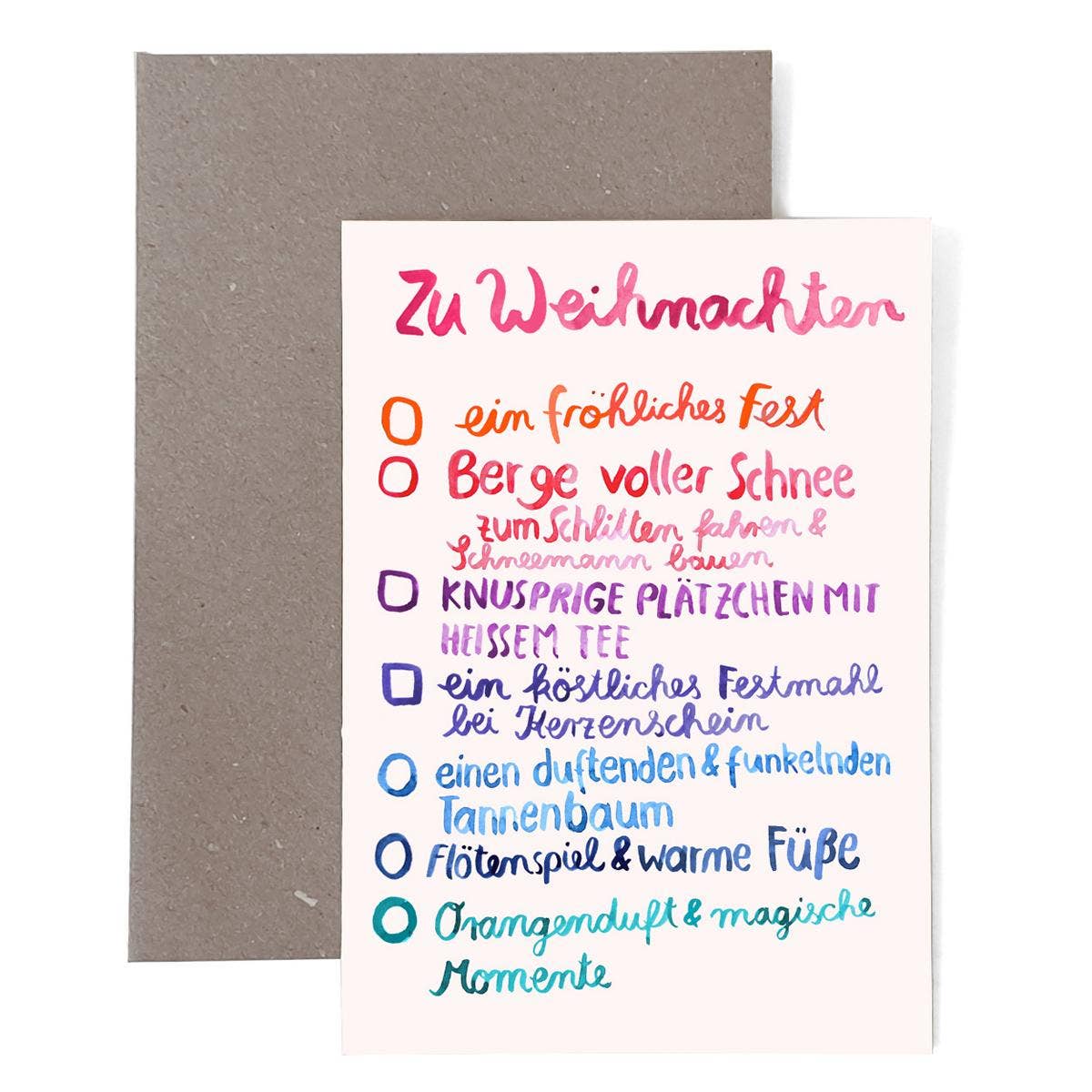 WÜNSCHE - KARTE + UMSCHLAG