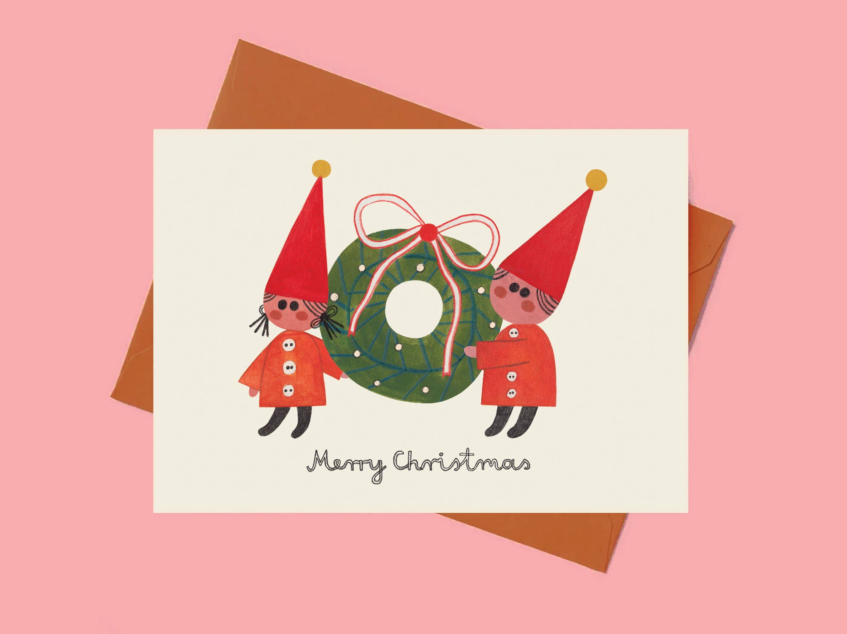 WEIHNACHTSWICHTEL NUMMER 1 - KARTE + UMSCHLAG