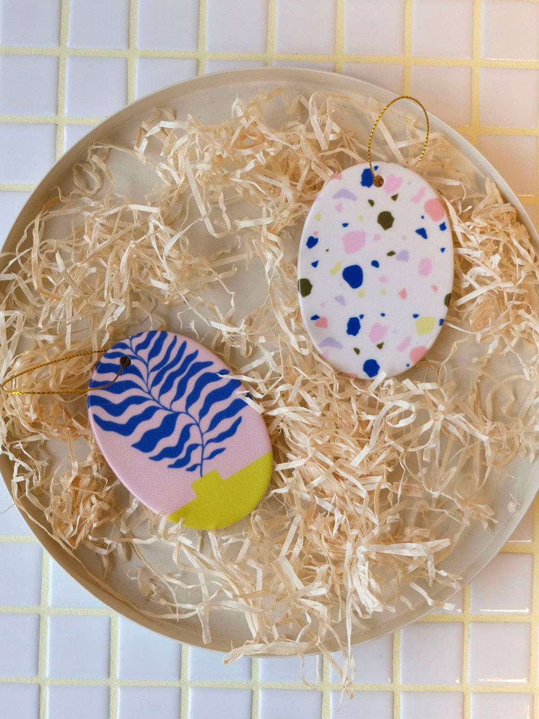 KERAMIK ANHÄNGER - OVAL - BLOOM