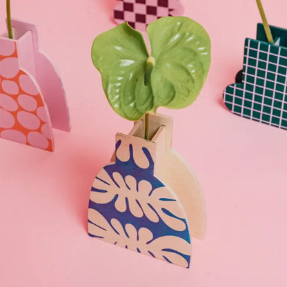 HOLZVASE - FLORA BLAU