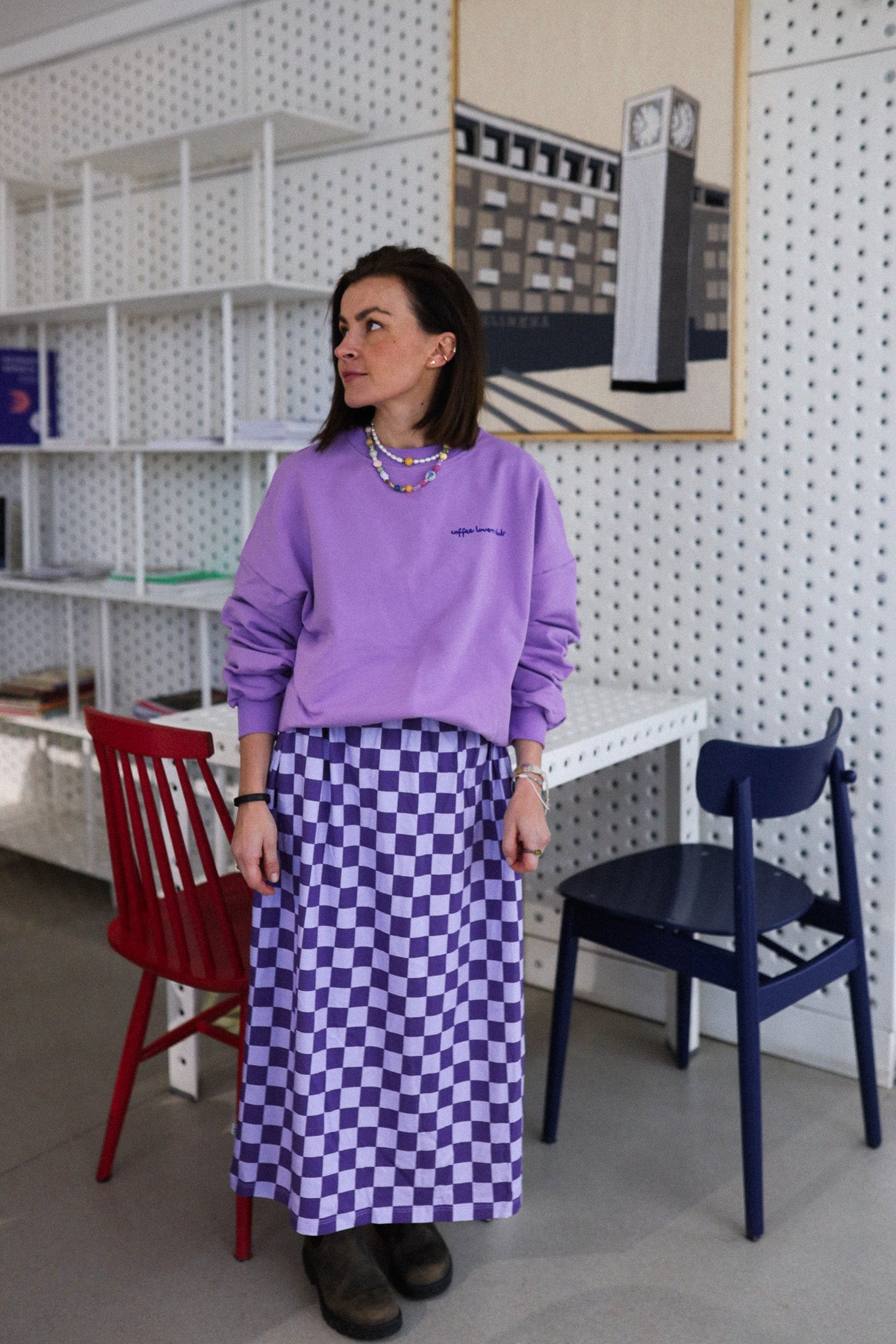 SCHACHBRETT LILA - ERWACHSENEN ROCK