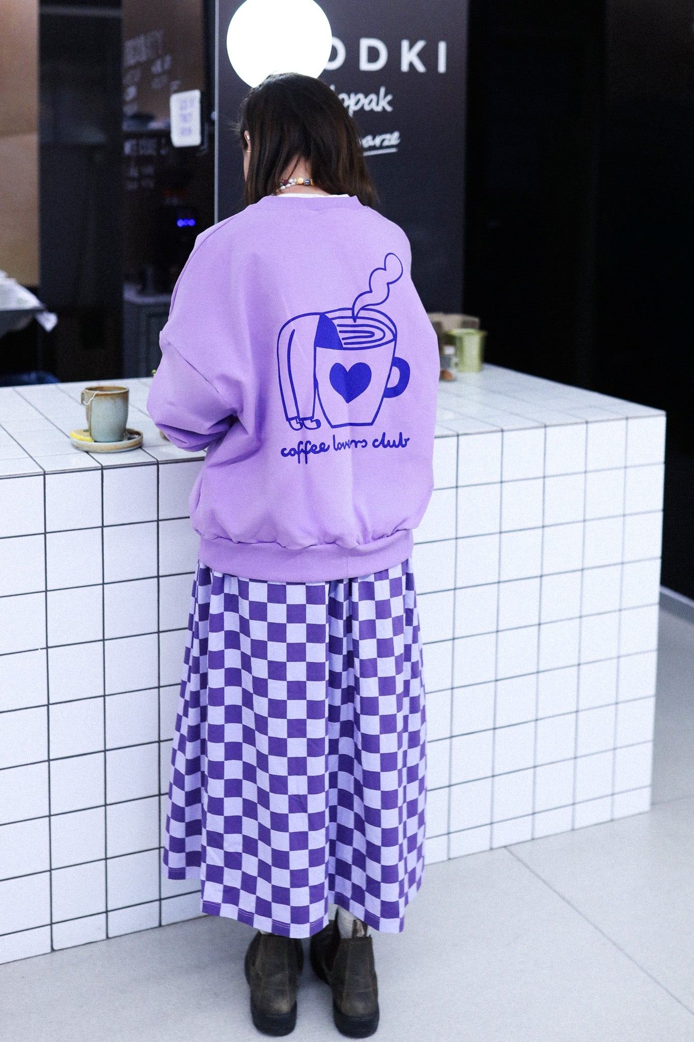 SCHACHBRETT LILA - ERWACHSENEN ROCK