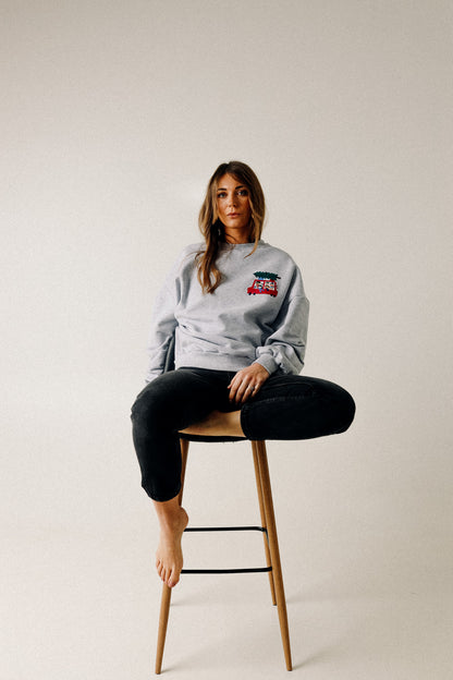 WEIHNACHTEN AUF GRAU MELIERT - ERWACHSENEN SWEATSHIRT