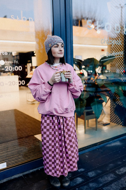 SCHACHBRETT ROSA + BRAUN - ERWACHSENEN ROCK