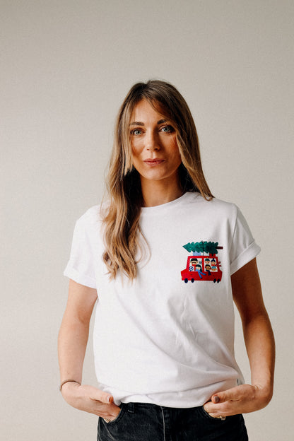 WEIHNACHTEN AUF WEIß -  ERWACHSENEN T-SHIRT