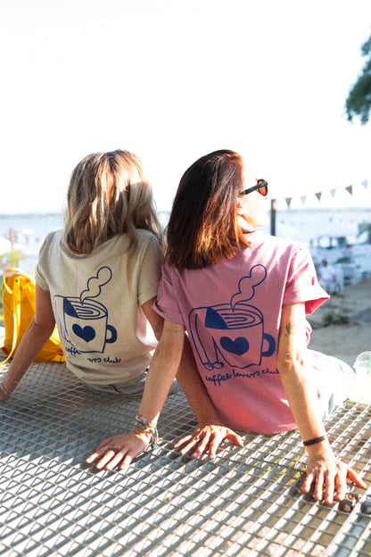 BIG COFFEE LOVER AUF ALTROSA -  ERWACHSENEN T-SHIRT (ANFERTIGUNG CA. 14 TAGE)