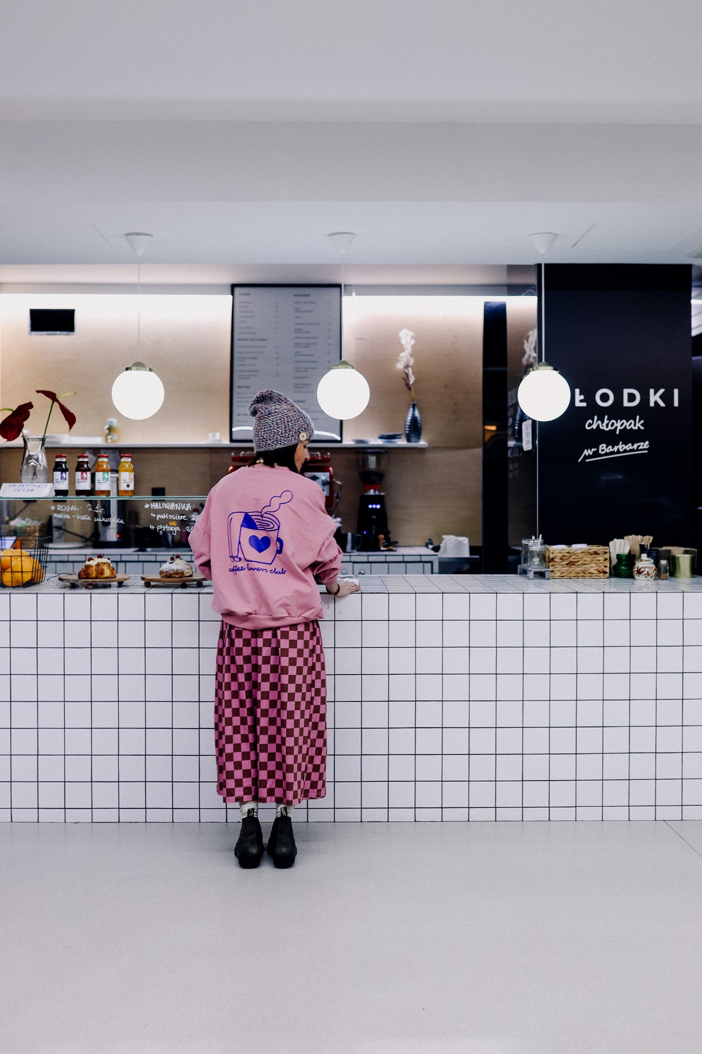 SCHACHBRETT ROSA + BRAUN - ERWACHSENEN ROCK