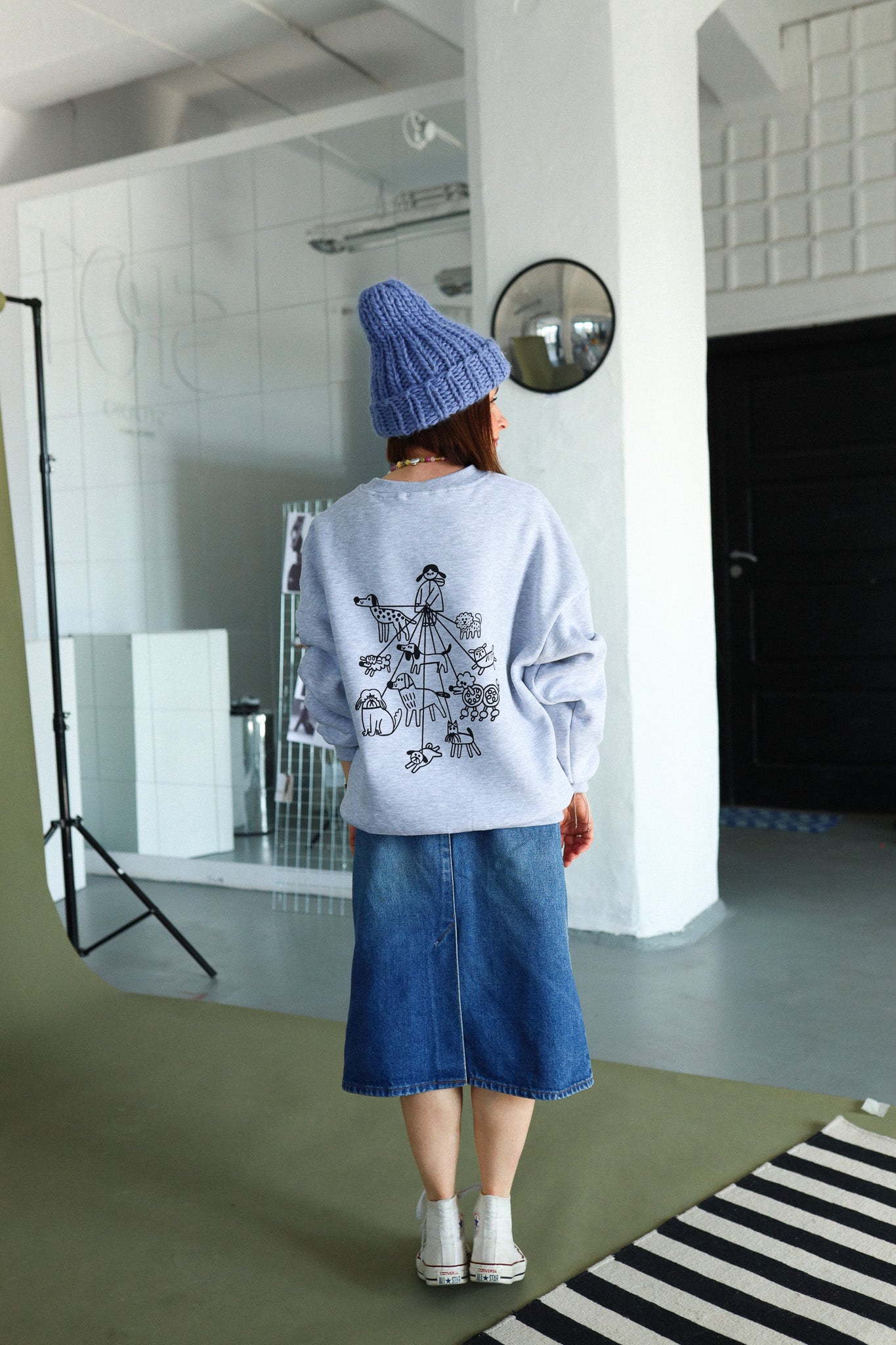 DOG LOVER - OVERSIZED SWEATSHIRT - GRAU MELIERT