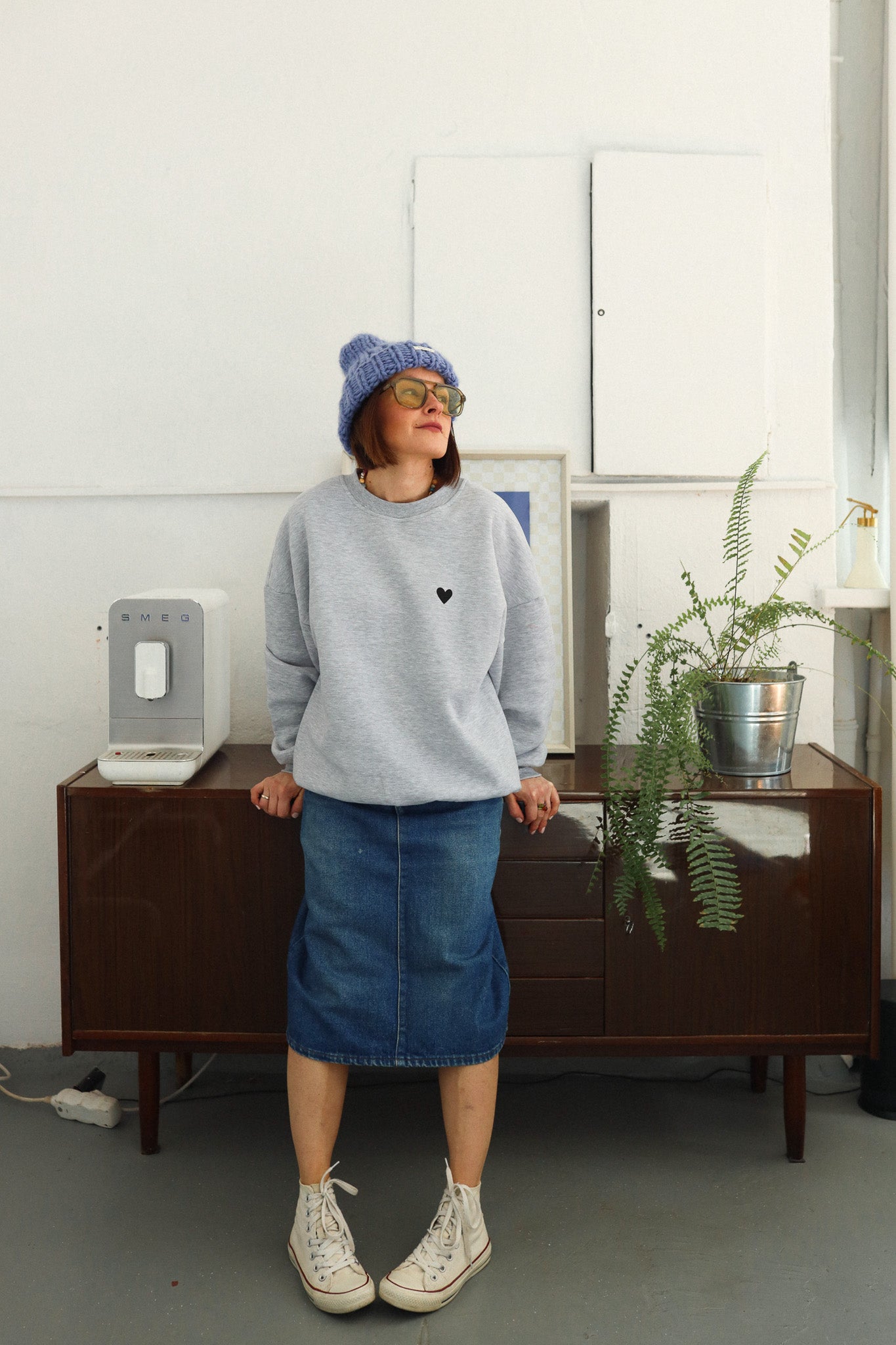 DOG LOVER - OVERSIZED SWEATSHIRT - GRAU MELIERT