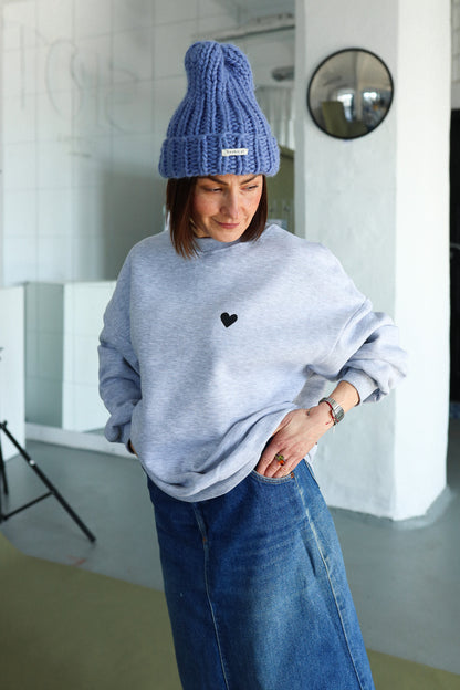 DOG LOVER - OVERSIZED SWEATSHIRT - GRAU MELIERT