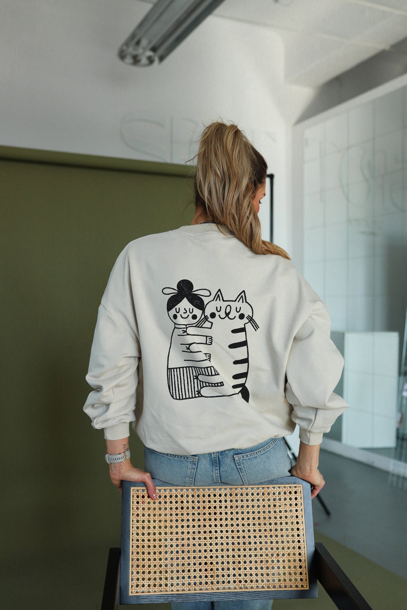 CAT LOVER - SWEATSHIRT -CREME