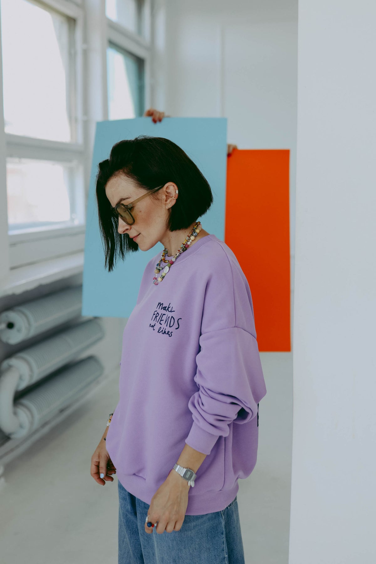 MAKE FRIENDS - OVERSIZED SWEATSHIRT - Halfbird x DGU Art Kollektion