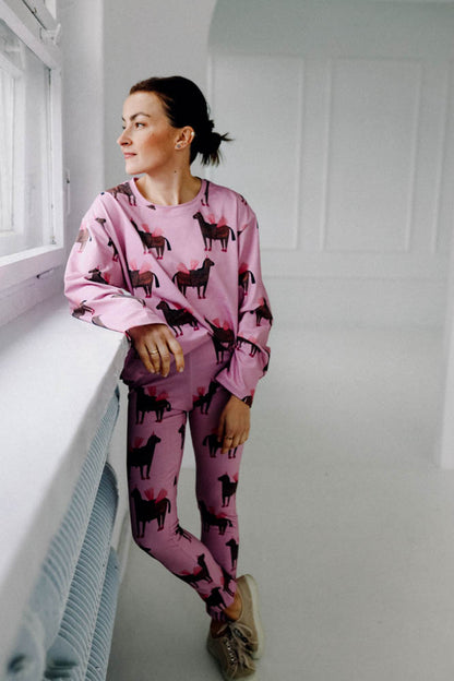 PFERDE AUF ROSA -  LEGGINGS