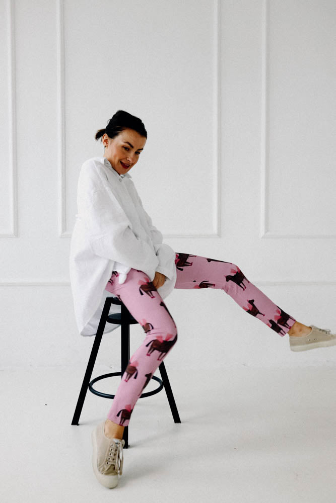 PFERDE AUF ROSA -  LEGGINGS