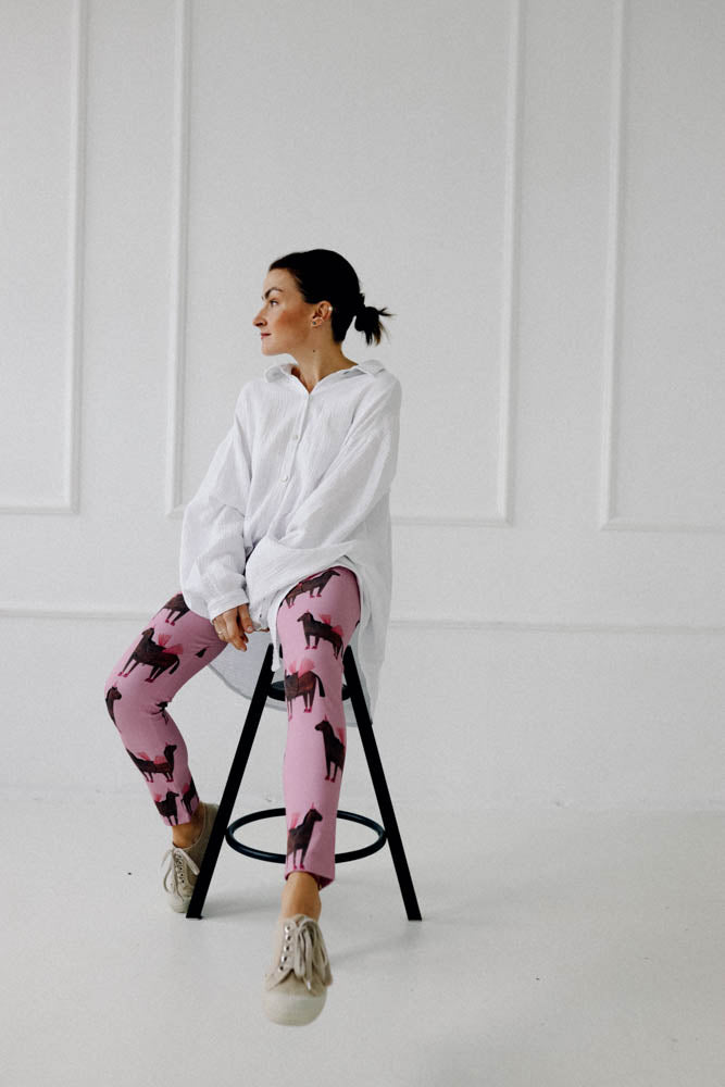 PFERDE AUF ROSA -  LEGGINGS