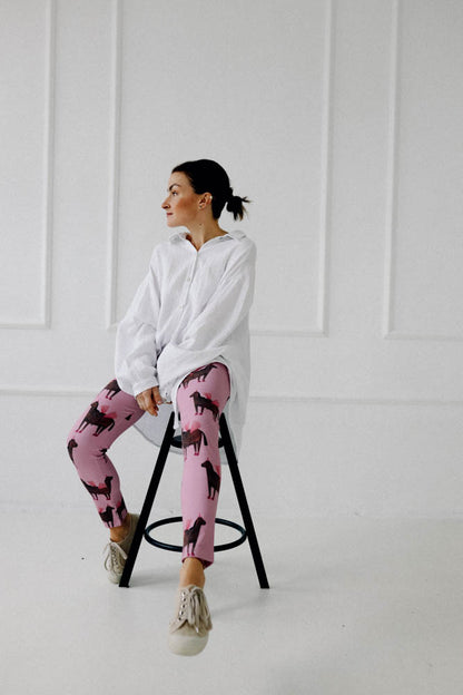 PFERDE AUF ROSA -  LEGGINGS