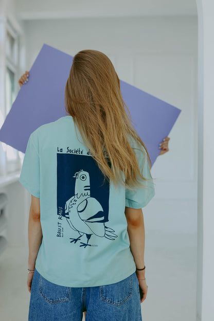 BRUST RAUS - BOXY T-SHIRT - Halfbird x DGU - ART Kollektion