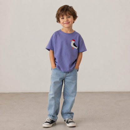 MÖWE AUF LAVENDEL - KINDER OVERSIZE T - SHIRT