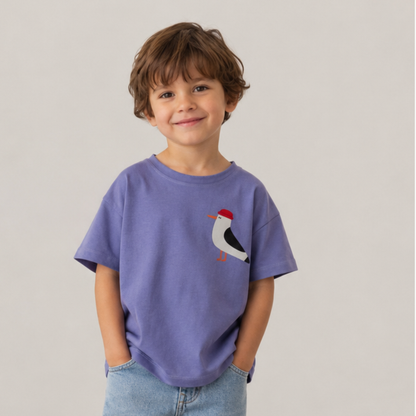 MÖWE AUF LAVENDEL - KINDER OVERSIZE T - SHIRT