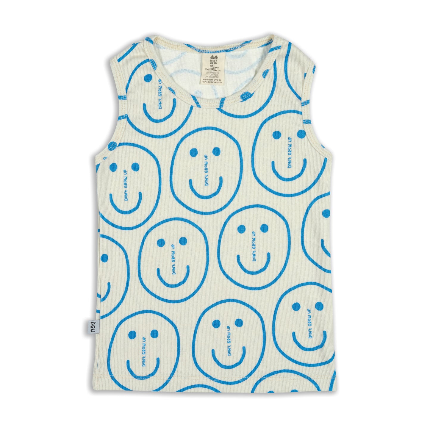 DON'T FORGET TO SMILE RIBBED TANK TOP