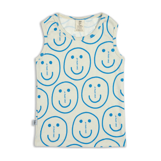 DON'T FORGET TO SMILE RIBBED TANK TOP