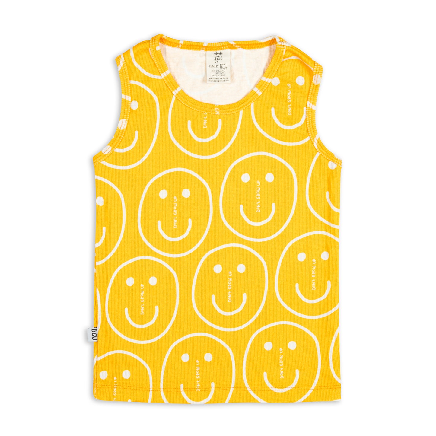 DON'T FORGET TO SMILE ON ORANGE RIBBED TANK TOP