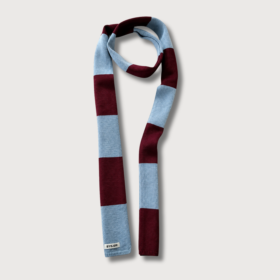 RIBBON SCARF - BLAU + WEINROT