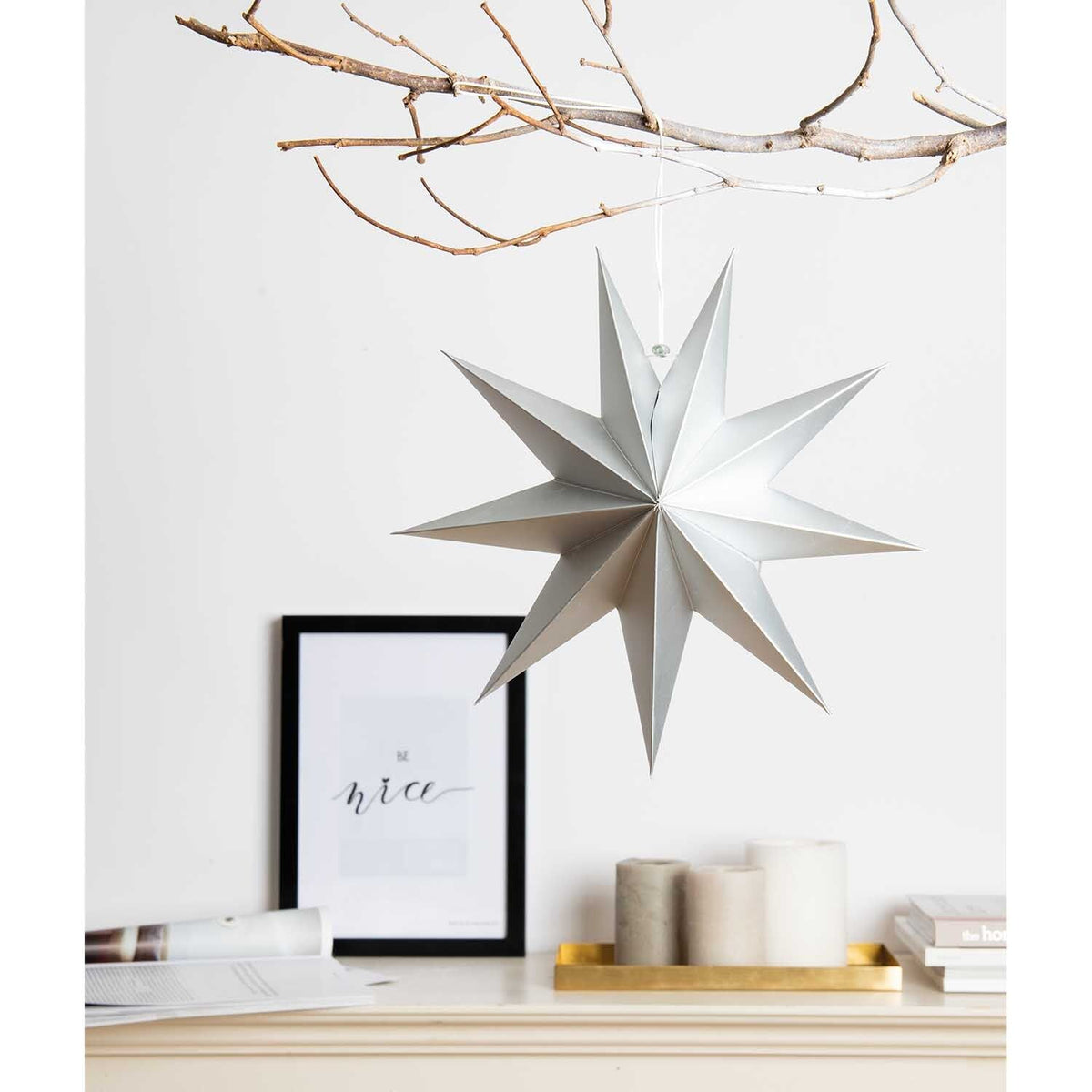 Papierstern - Silber Matt- 28cm